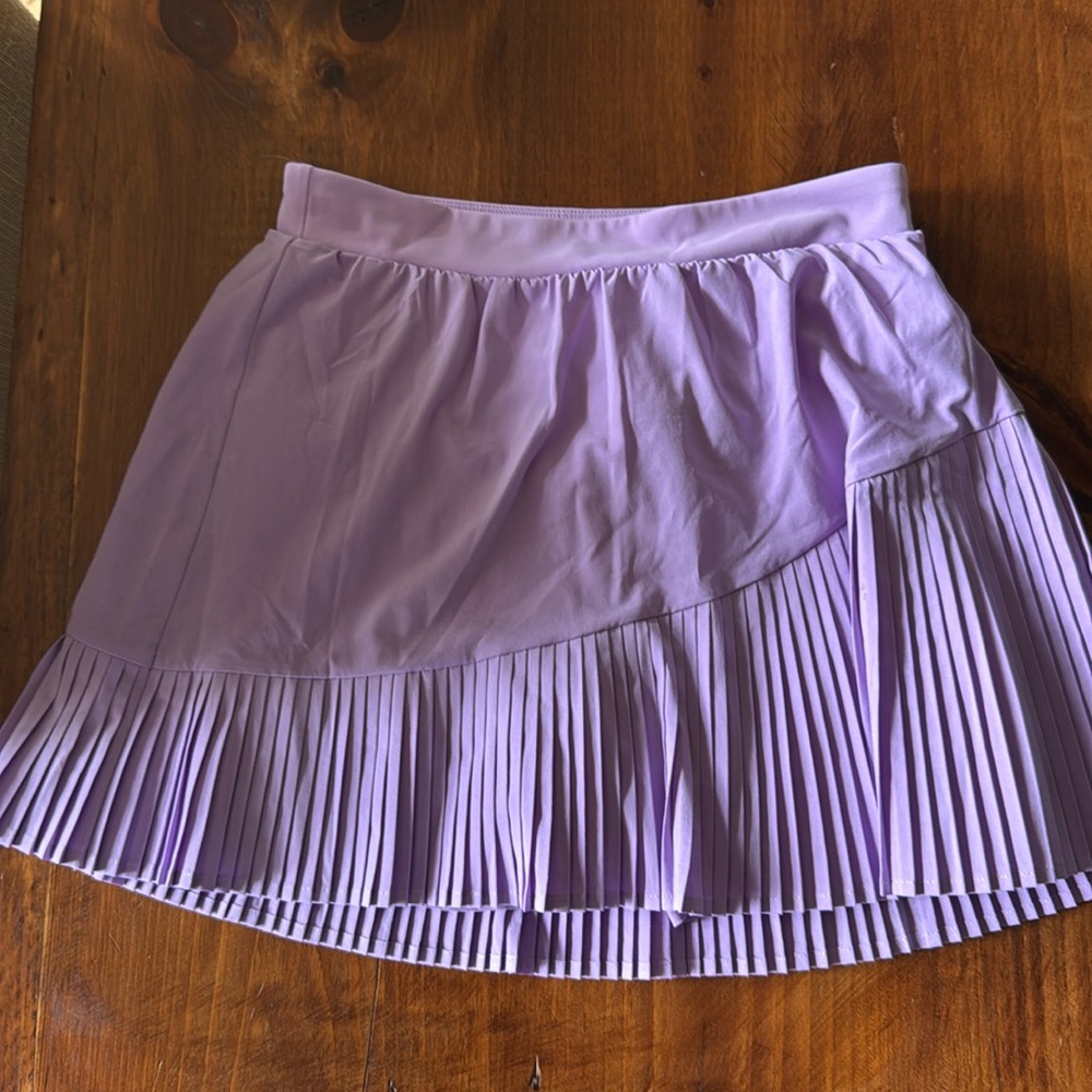 Purple Spanx yes pleats skirts